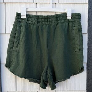 Women's Forest Green Pull-On Sweat Shorts